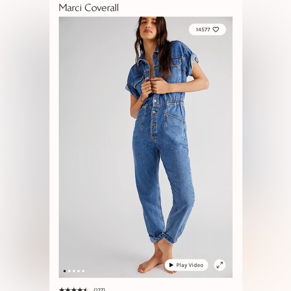 Free People Denim - Free People Marci Coverall Size M